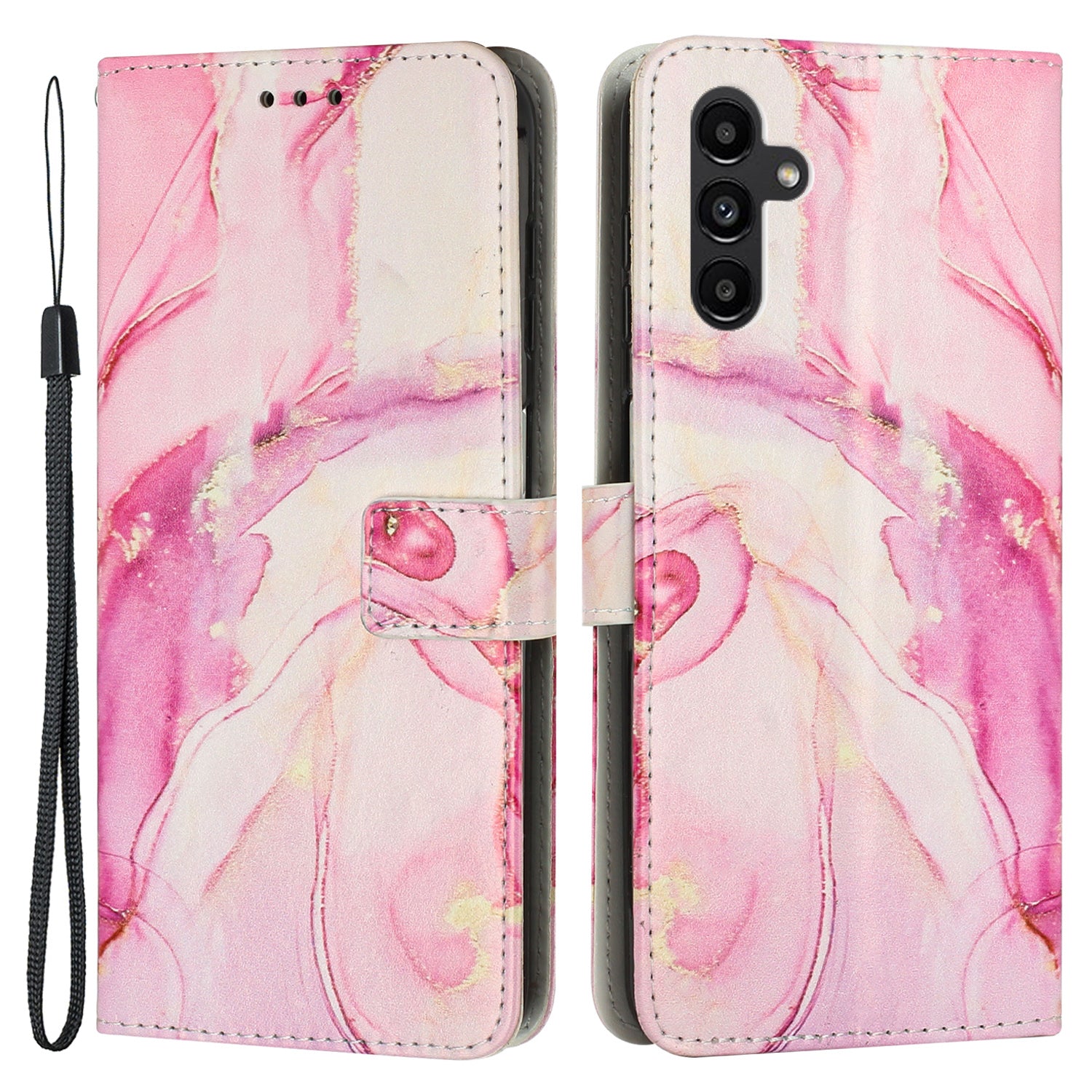 For Samsung Galaxy A54 5G Marble Pattern Phone Stand Case PU Leather Wallet Smartphone Cover with Strap For Samsung Galaxy A54 5G Marble Pattern Phone Stand Case PU Leather Wallet Smartphone Cover with Strap